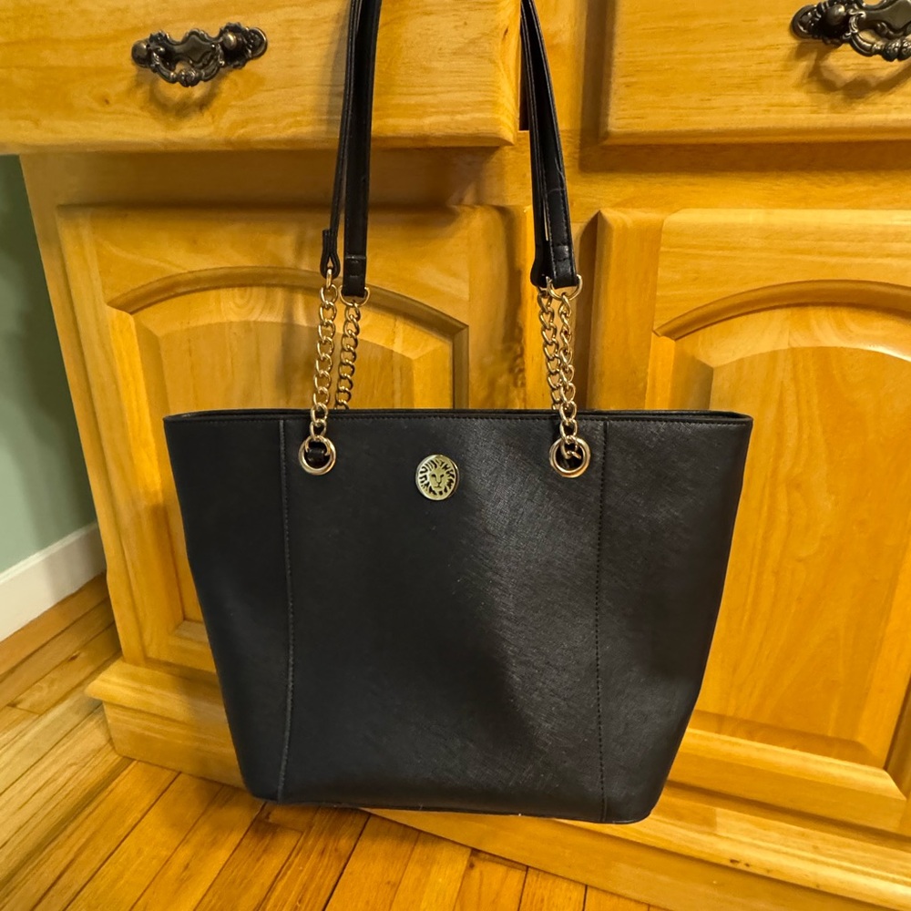Anne Klein Black Tote with Gold Accents